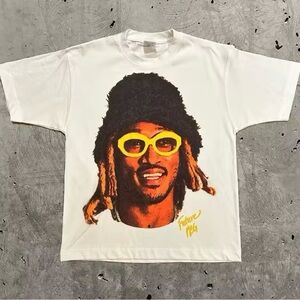 White Graphic T-Shirt with Yellow Accents